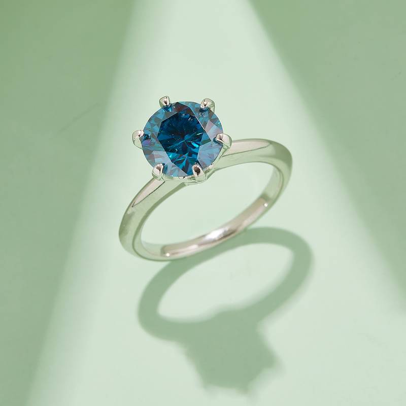 光臂T家六爪S925银镀白金MoissaniteWomen's Ring3.0ctD级